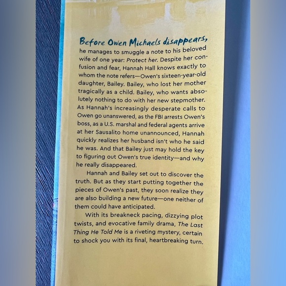 The Last Thing He Told Me hardcover book - Picture 2 of 7